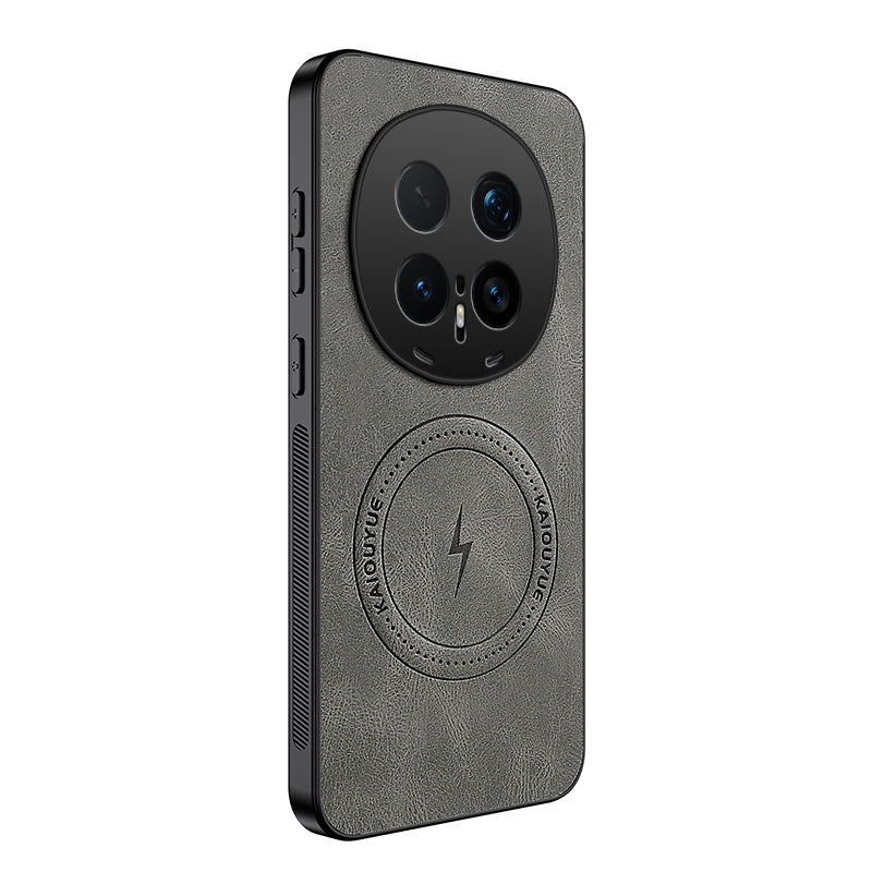 For Honor Magic8 Pro 5G Magnetic Case WANLONFENG SD1 Series Nappa Texture PC TPU Phone Cover