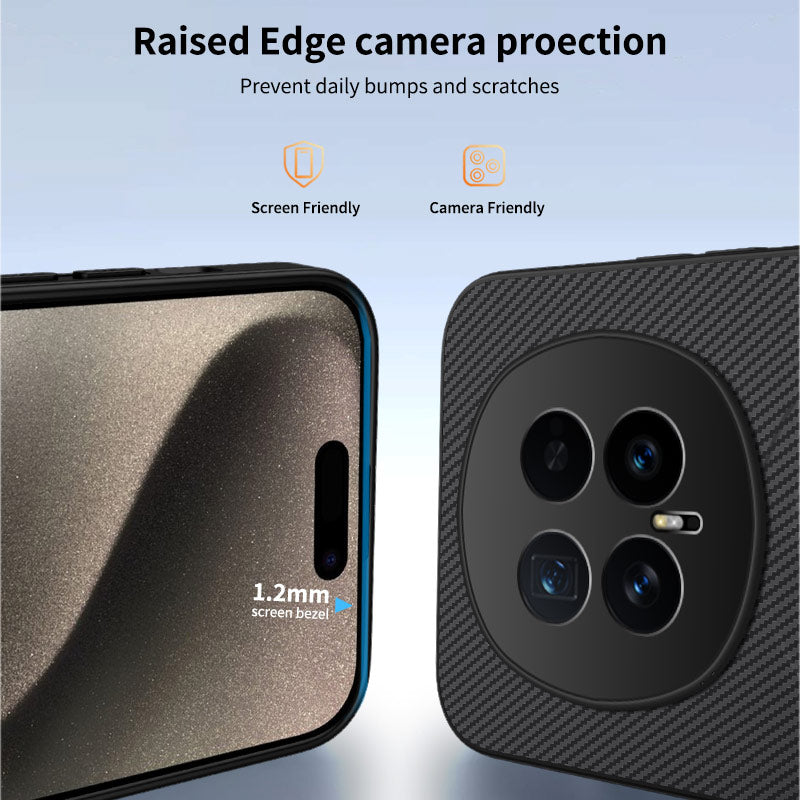 For Honor Magic8 5G Magnetic Case WANLONFENG TQ1 Series Carbon Fiber Texture PC TPU Phone Cover with 2Pcs Screen Films