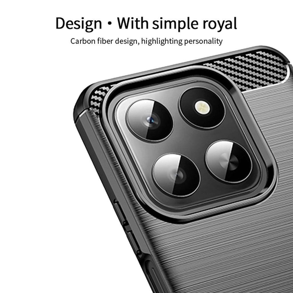 For Honor 400 Smart 5G Back Cover MOFI Brushed Texture Carbon Fiber Soft TPU Case