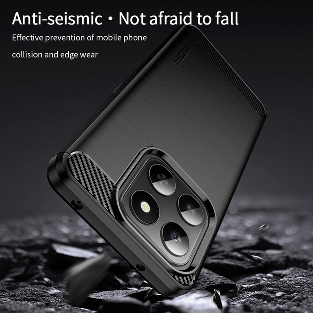 For Honor 400 Smart 5G Back Cover MOFI Brushed Texture Carbon Fiber Soft TPU Case