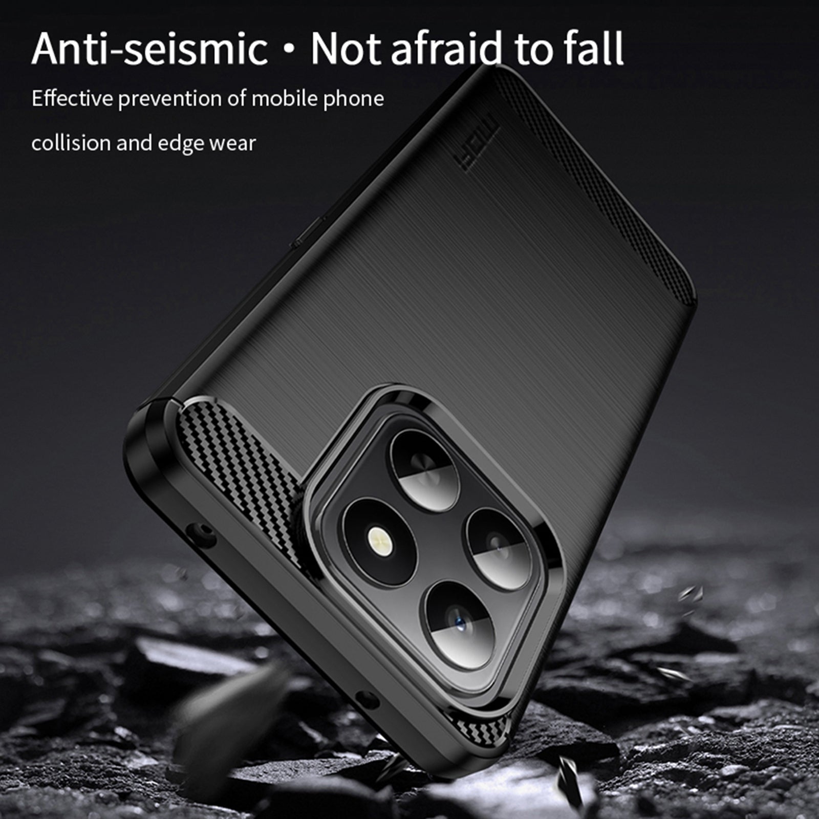 For Honor 400 Smart 5G Back Cover MOFI Brushed Texture Carbon Fiber Soft TPU Case