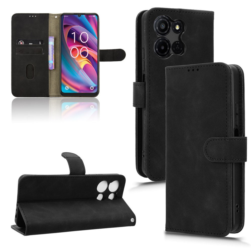 For TCL K33 5G Leather Case Skin Feel Anti Drop Wallet Flip Phone Cover
