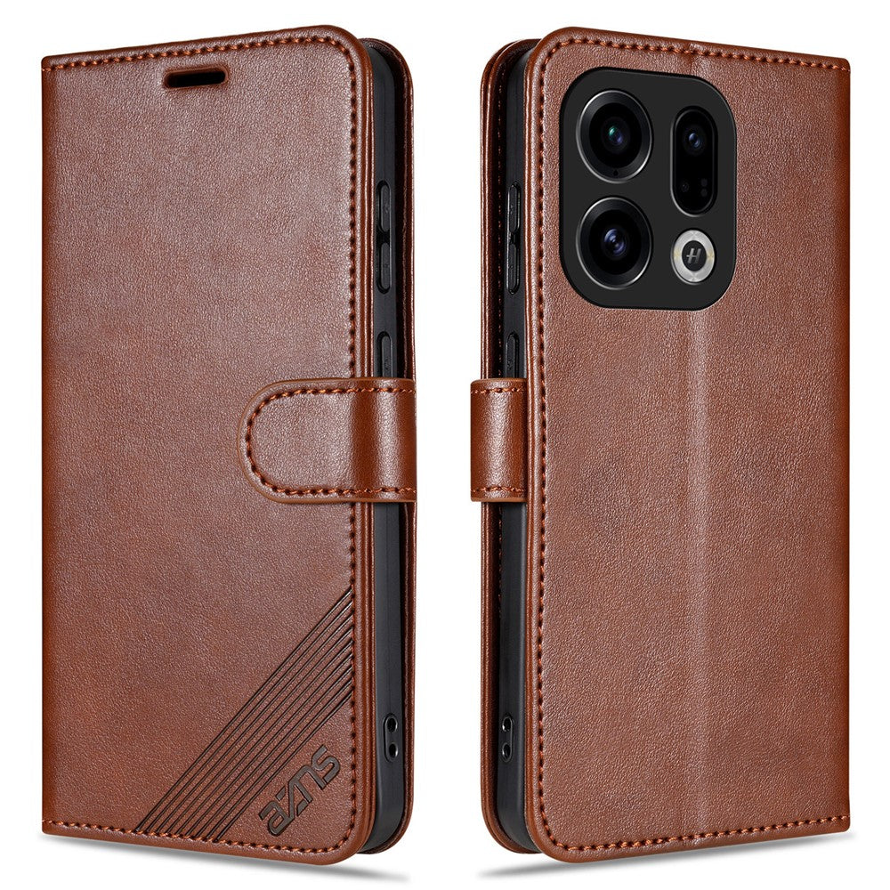 AZNS For Oppo Find X9 5G Case Anti-Scratch PU Leather Stand Wallet Phone Cover