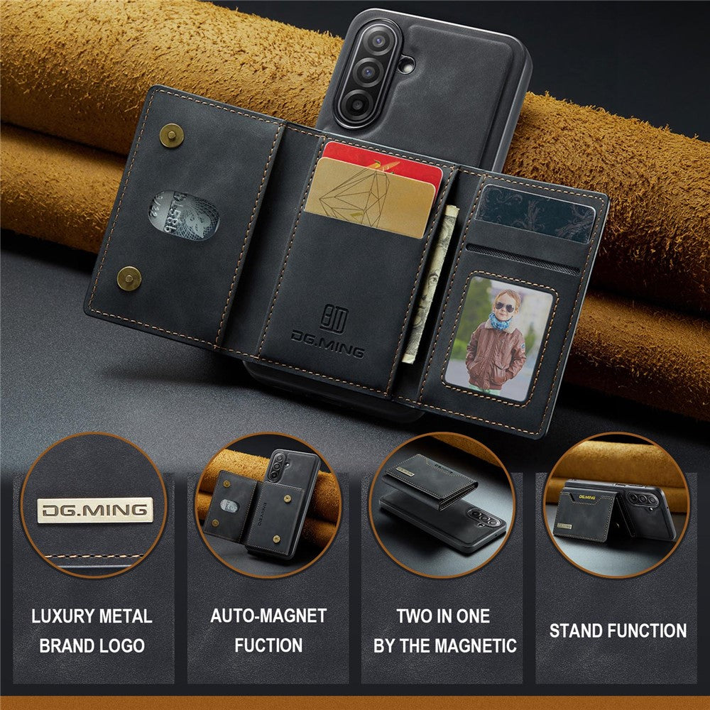 DG.MING M2 Series for Samsung Galaxy A17 5G  /  4G Case PU + PC + TPU Phone Cover Detachable Wallet