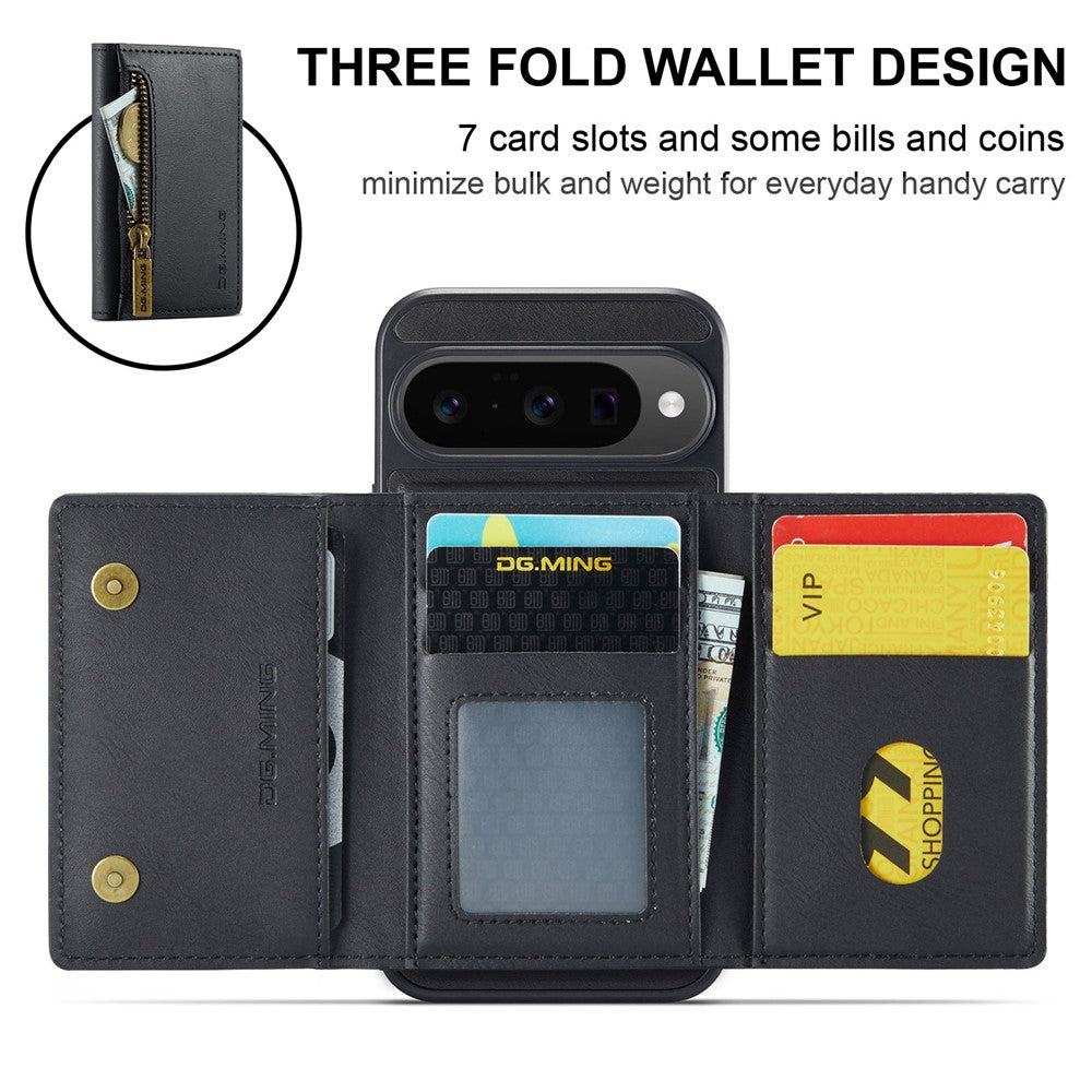 DG.MING M5 Series For Google Pixel 10  /  10 Pro Case Detachable Magnetic Leather Phone Cover with Card Slots