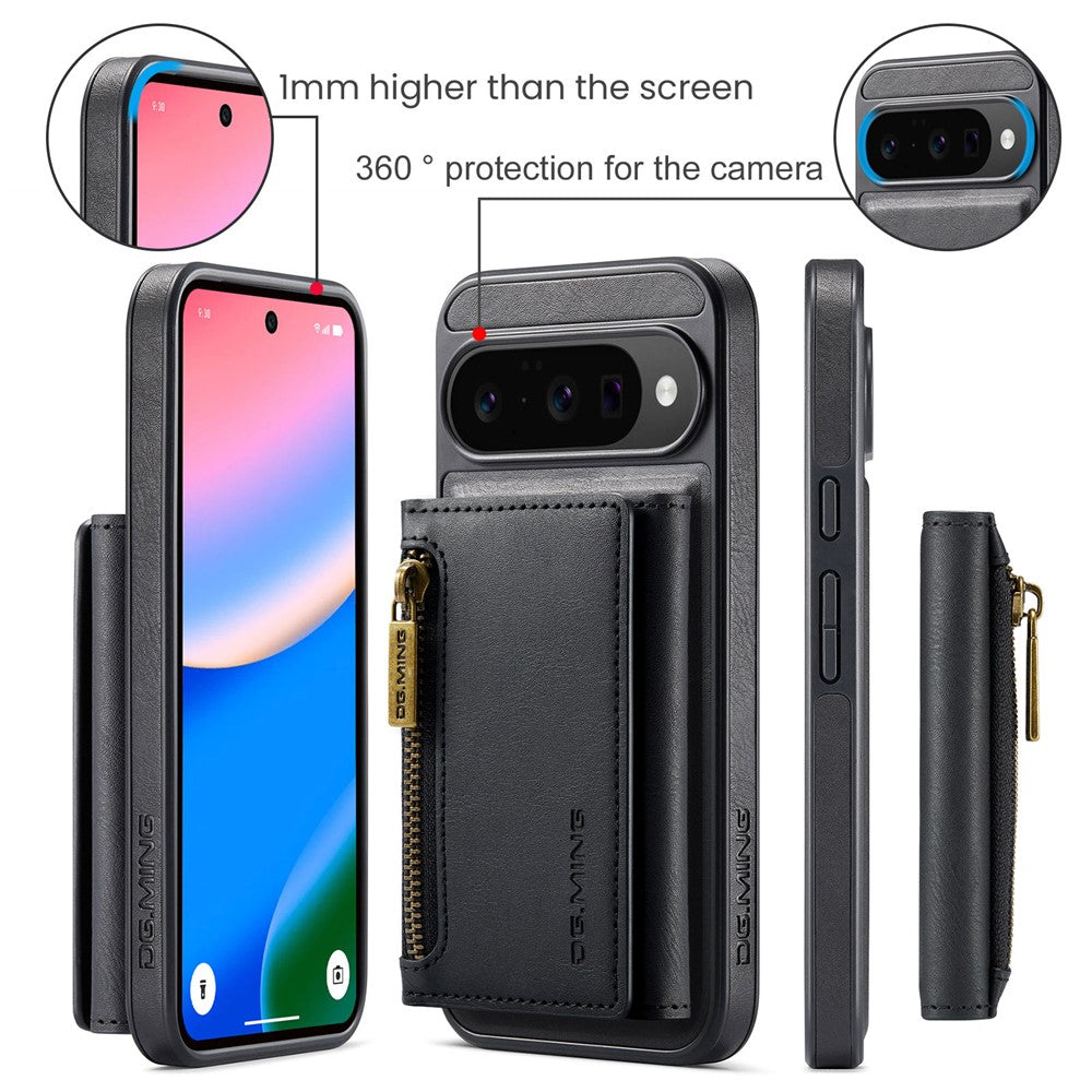 DG.MING M5 Series For Google Pixel 10  /  10 Pro Case Detachable Magnetic Leather Phone Cover with Card Slots