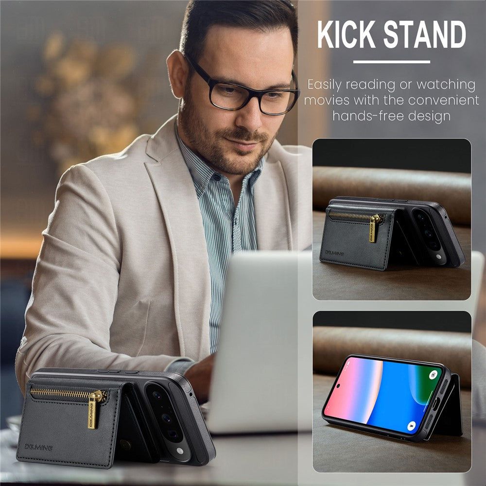 DG.MING M5 Series For Google Pixel 10  /  10 Pro Case Detachable Magnetic Leather Phone Cover with Card Slots