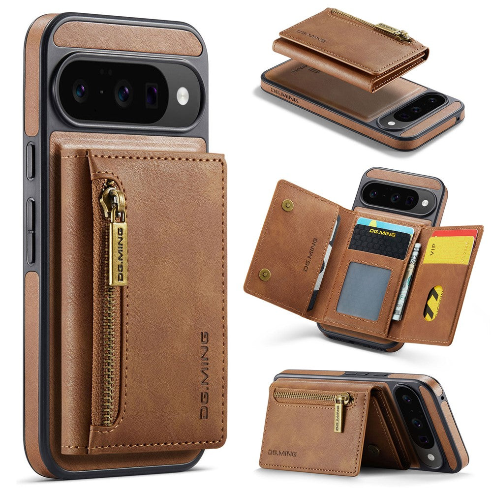 DG.MING M5 Series For Google Pixel 10  /  10 Pro Case Detachable Magnetic Leather Phone Cover with Card Slots