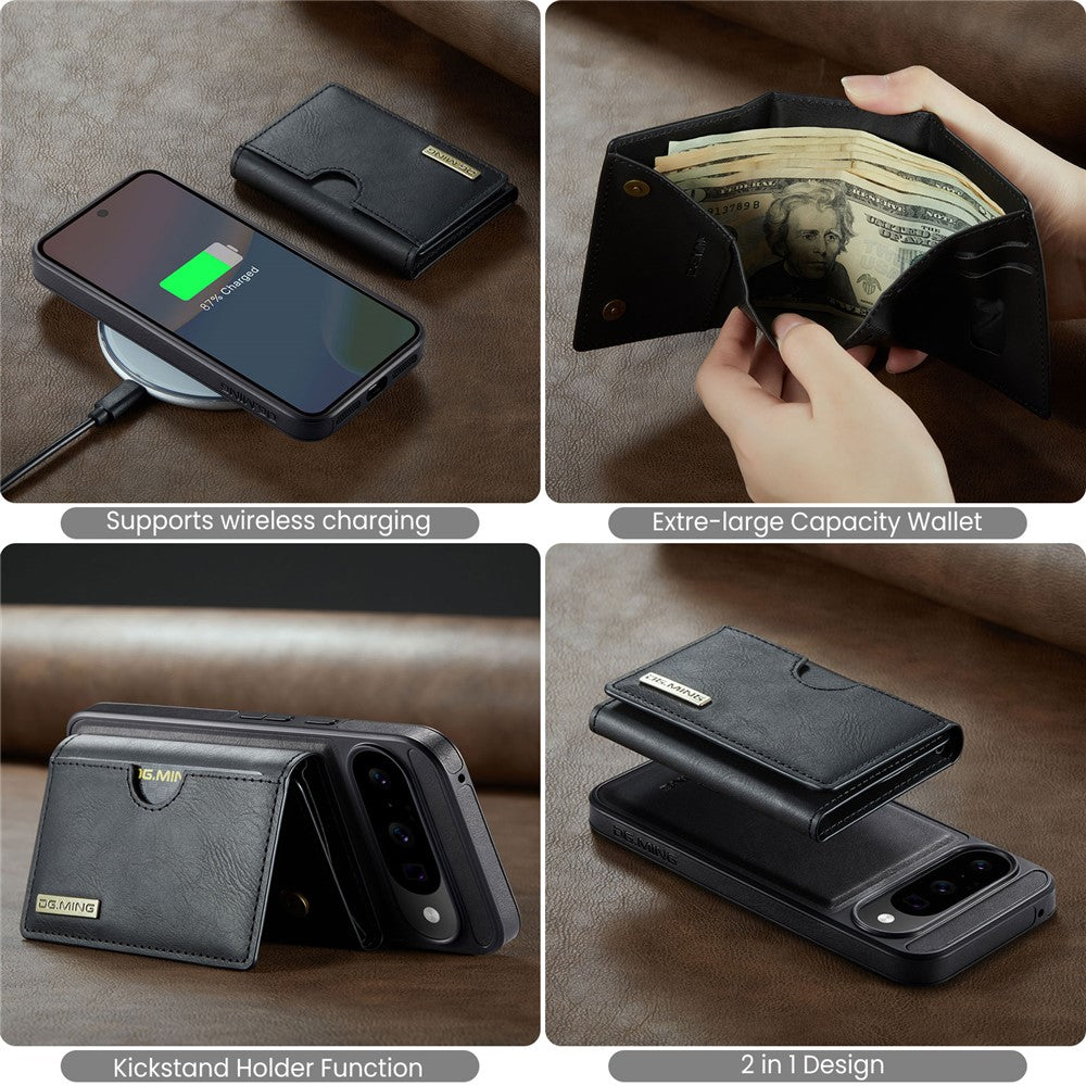DG.MING M6 Series For Google Pixel 10  /  10 Pro Case Magnetic Wallet PU + PC + TPU Phone Cover