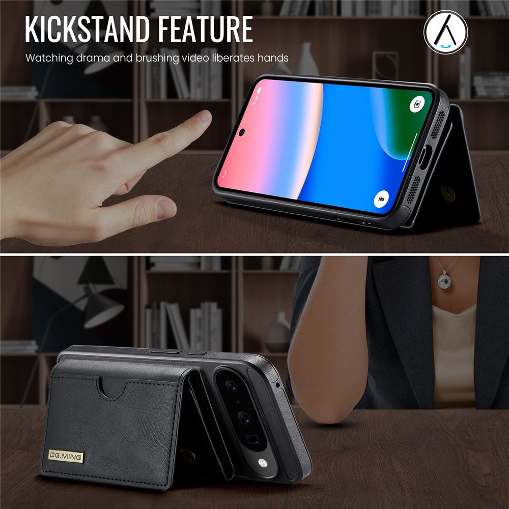DG.MING M6 Series For Google Pixel 10  /  10 Pro Case Magnetic Wallet PU + PC + TPU Phone Cover