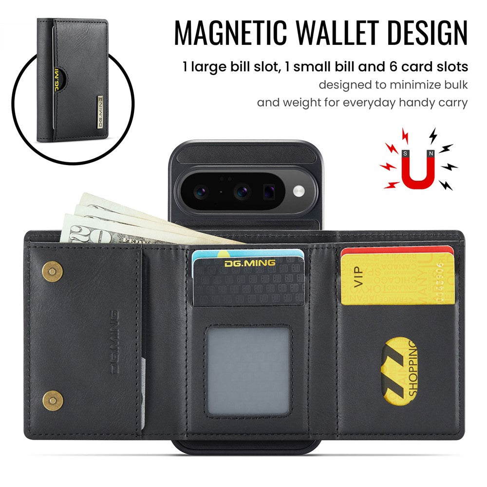 DG.MING M6 Series For Google Pixel 10  /  10 Pro Case Magnetic Wallet PU + PC + TPU Phone Cover