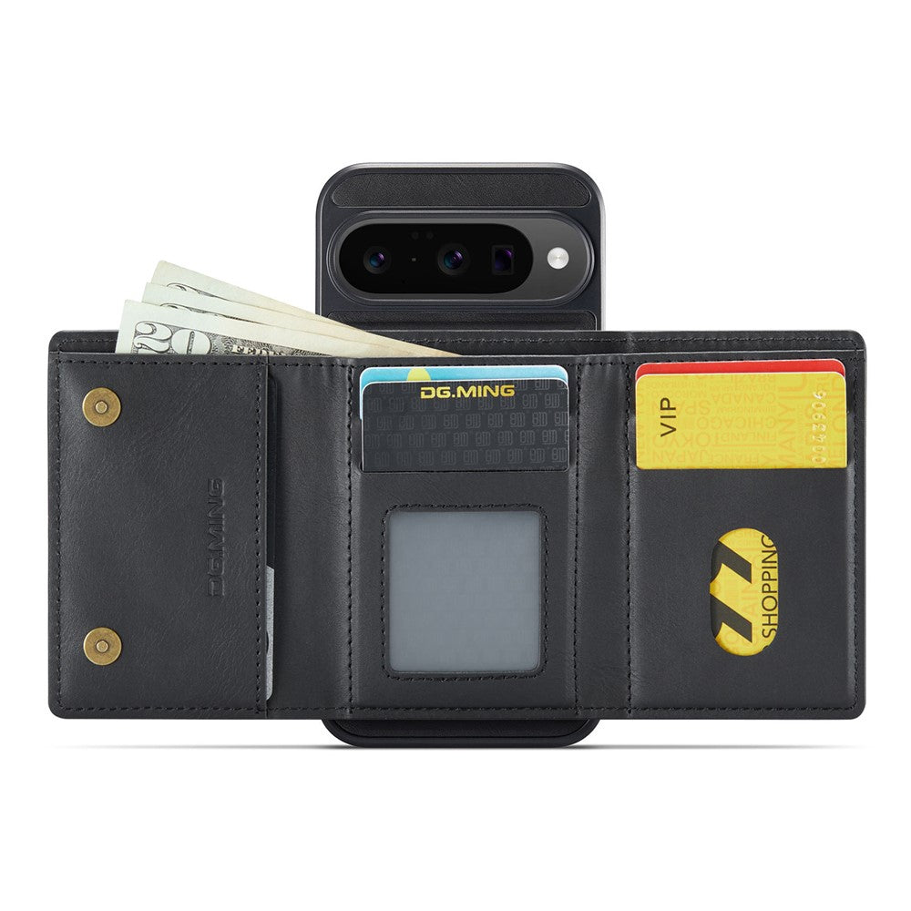 DG.MING M6 Series For Google Pixel 10  /  10 Pro Case Magnetic Wallet PU + PC + TPU Phone Cover