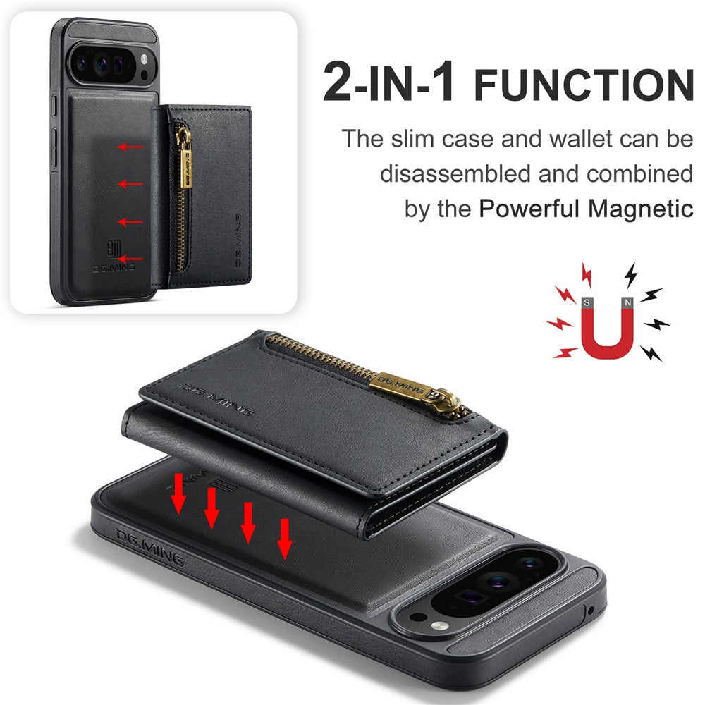DG.MING M5 Series For Google Pixel 10 Pro XL Case Detachable Magnetic Leather Phone Cover with Card Slots