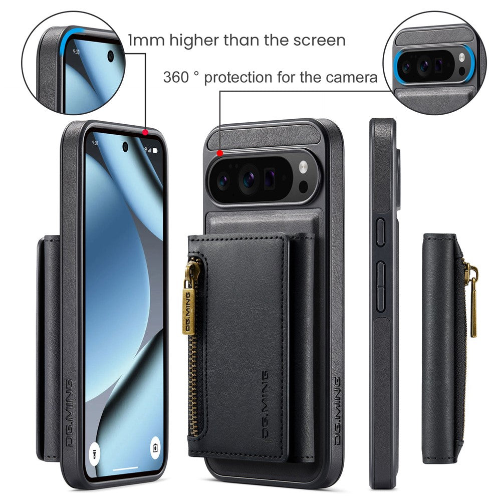 DG.MING M5 Series For Google Pixel 10 Pro XL Case Detachable Magnetic Leather Phone Cover with Card Slots