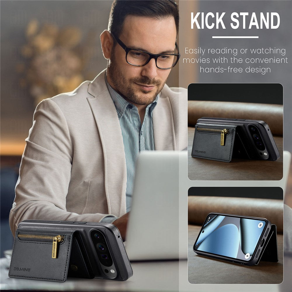 DG.MING M5 Series For Google Pixel 10 Pro XL Case Detachable Magnetic Leather Phone Cover with Card Slots