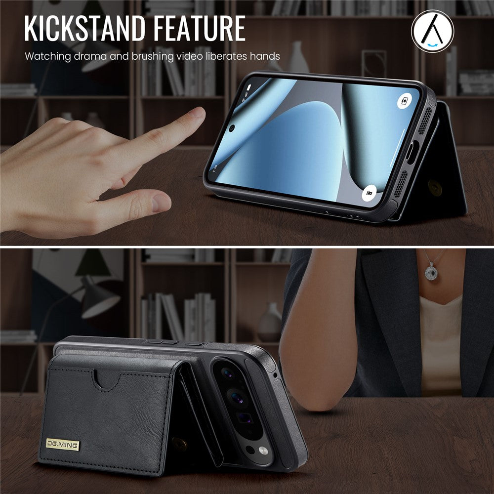 DG.MING M6 Series For Google Pixel 10 Pro XL Case Magnetic Wallet PU + PC + TPU Phone Cover