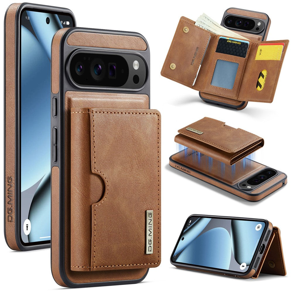 DG.MING M6 Series For Google Pixel 10 Pro XL Case Magnetic Wallet PU + PC + TPU Phone Cover