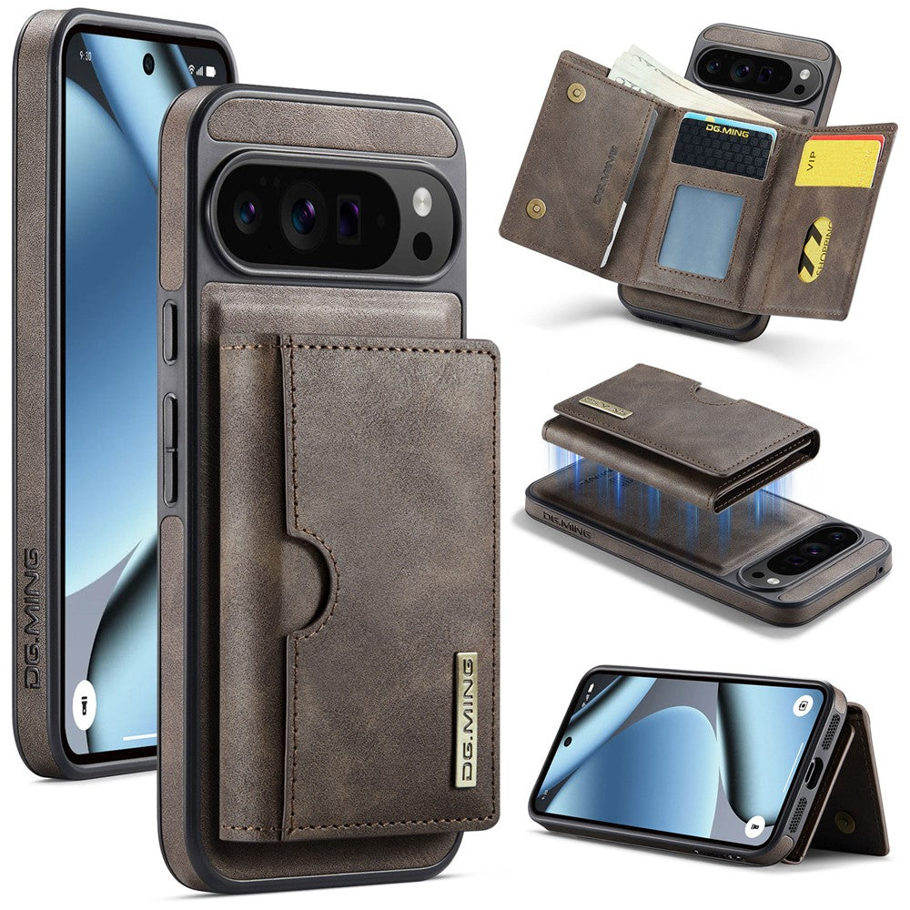 DG.MING M6 Series For Google Pixel 10 Pro XL Case Magnetic Wallet PU + PC + TPU Phone Cover