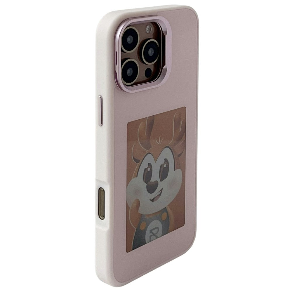 For iPhone 16 Pro Max Smart E-Ink Magnetic Case Lens Kickstand 4 Color HD 4 inch Display NFC DIY Customized Screen