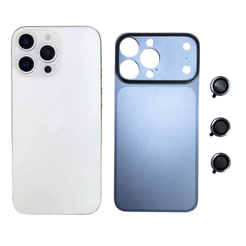 For iPhone 15 Pro Max Metal Case Transfer to 17 Pro Max Phone Cover with Camera Lens Protector