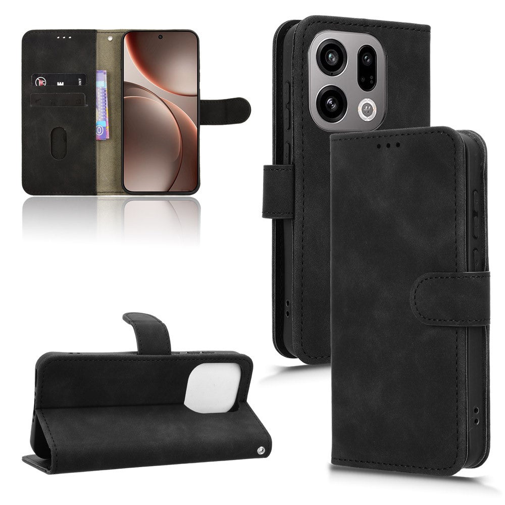 For Oppo Find X9 5G Leather Case Skin Feel Anti Drop Wallet Flip Phone Cover