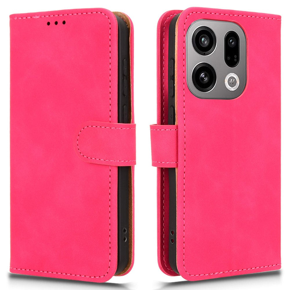 Funda tipo cartera con tapa de piel para Oppo Find X9 5G, tacto suave y resistente a caídas.