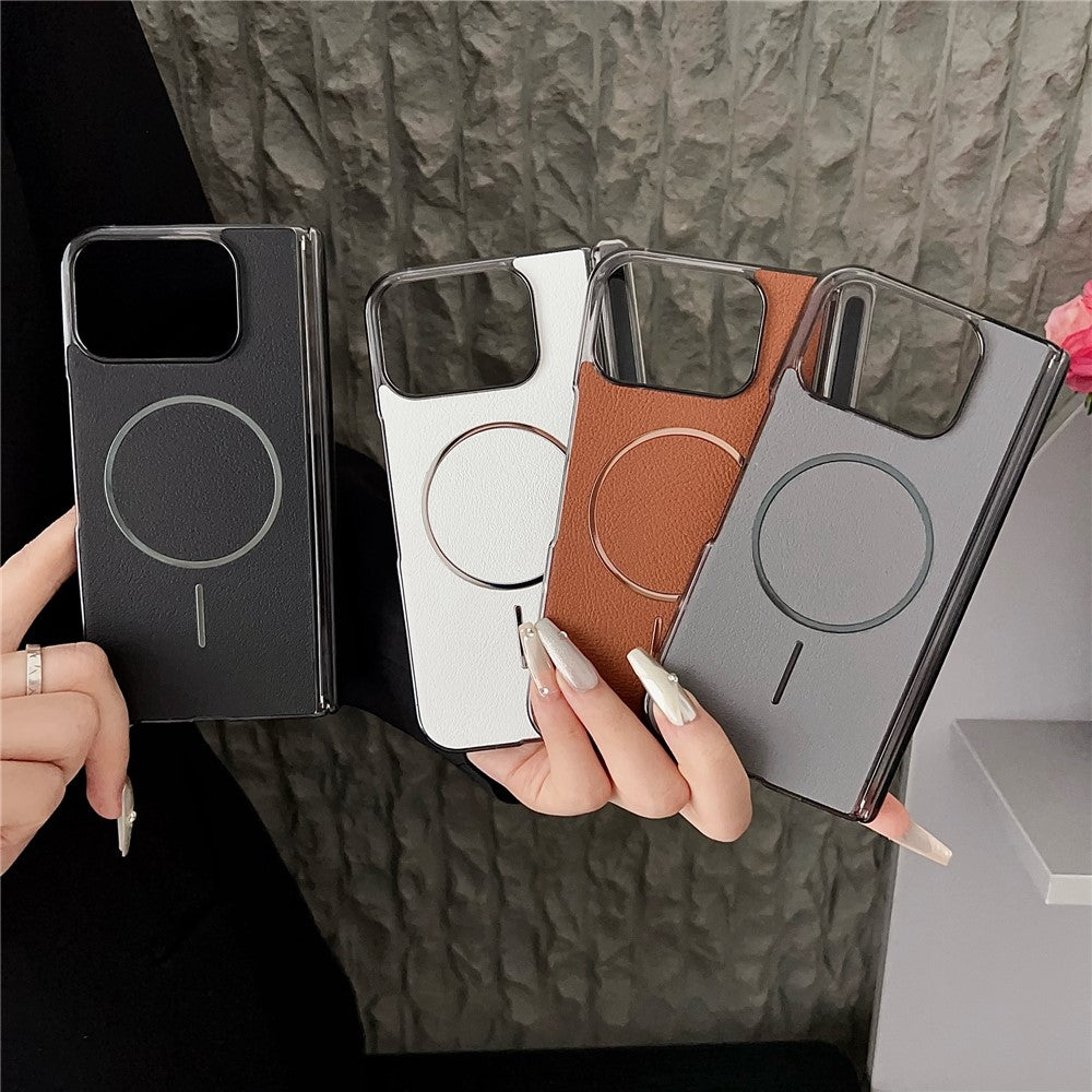 For Google Pixel 10 Pro Fold Phone Case Compatible with MagSafe Leather + PC Protective Cover