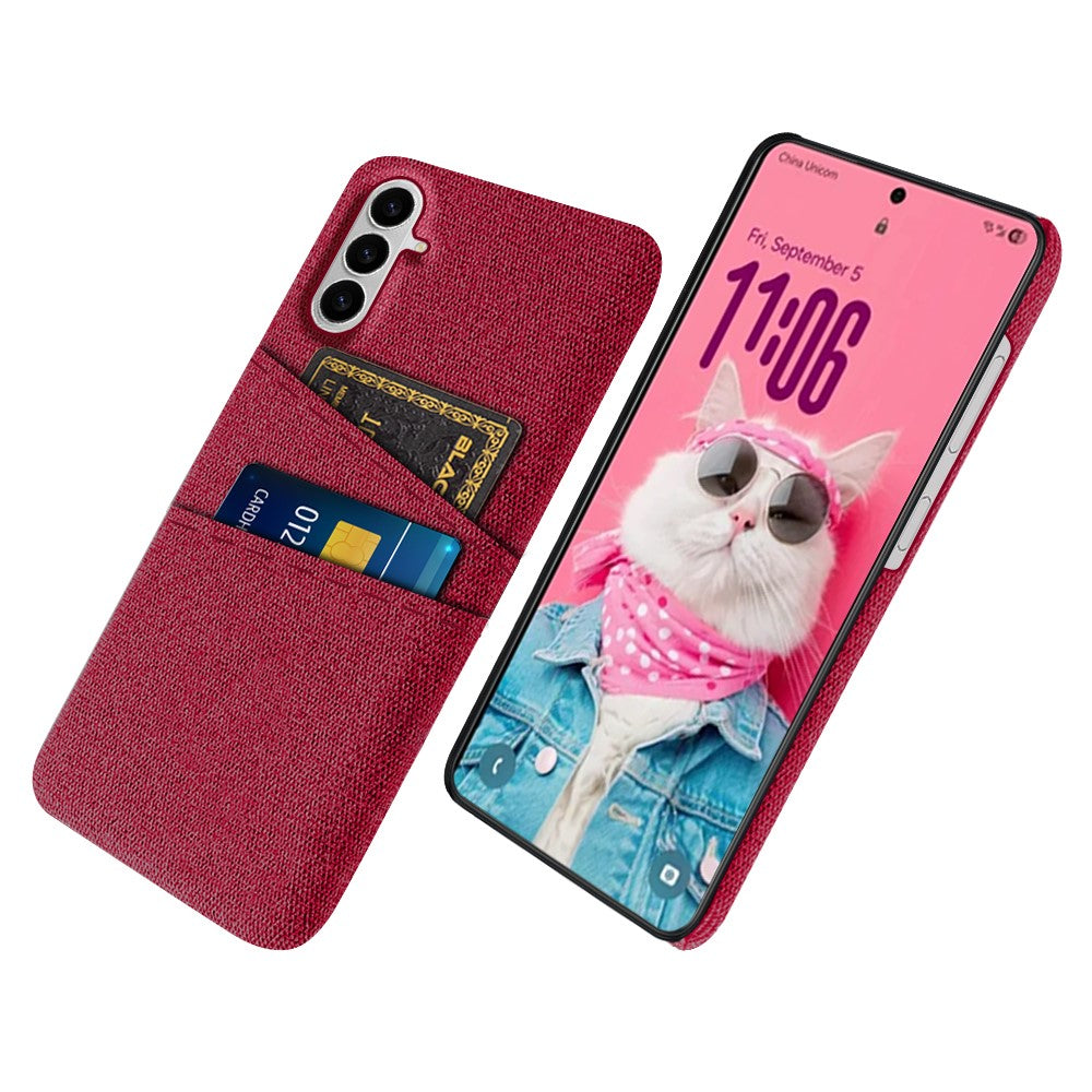 For Samsung Galaxy S26 / S26 Pro Case Cloth + Hard PC Phone Cover with Dual Card Slots