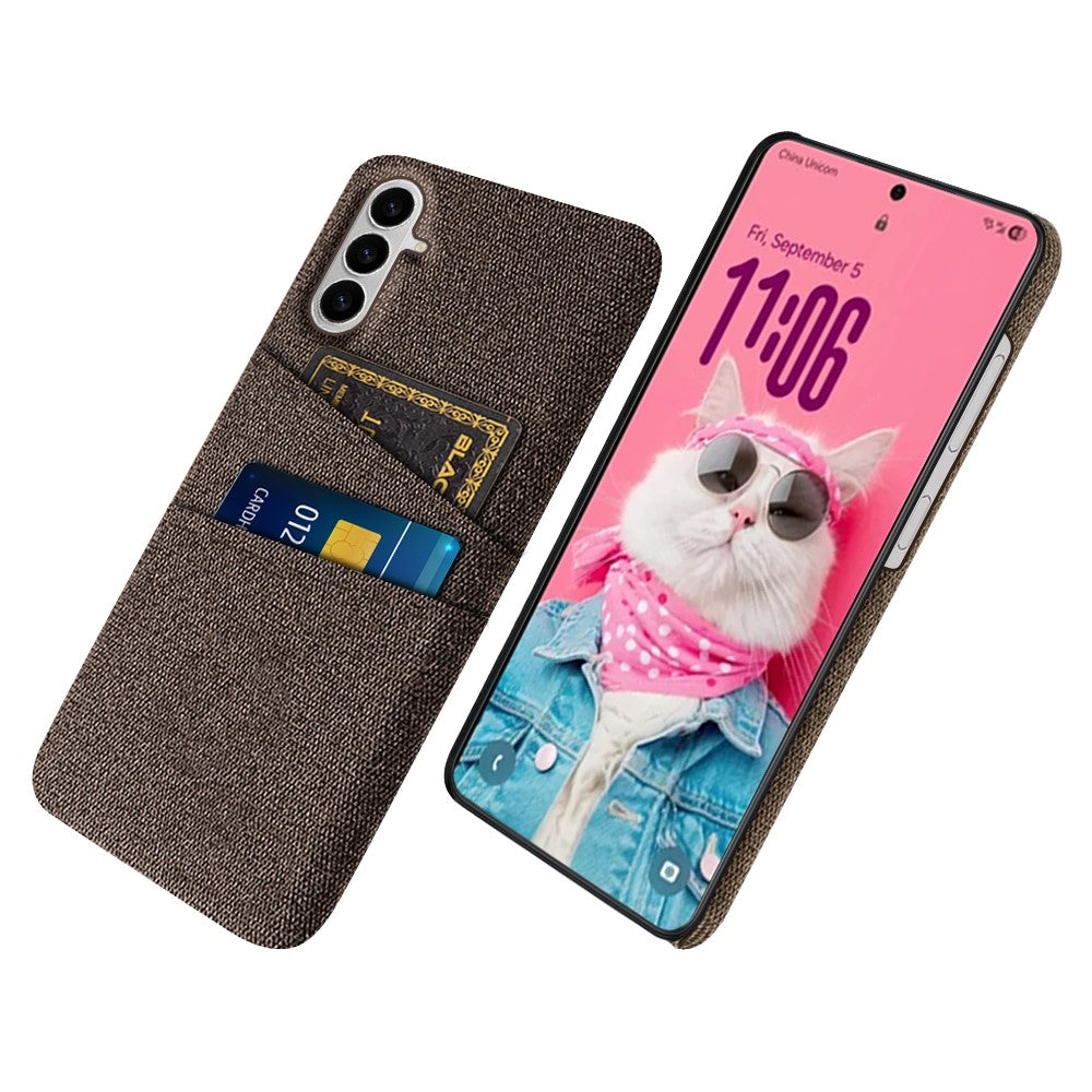Funda de tela + carcasa rígida de PC para Samsung Galaxy S26 / S26 Pro con doble ranura para tarjetas
