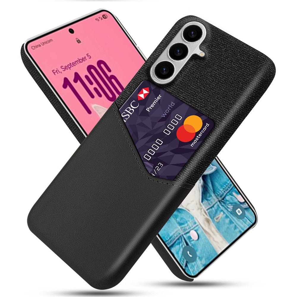 For Samsung Galaxy S26 / S26 Pro Case PU Leather Cloth Texture Hard PC Phone Cover with Card Holder