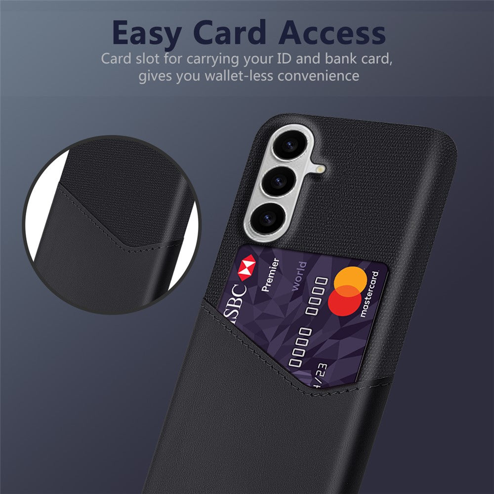 For Samsung Galaxy S26 / S26 Pro Case PU Leather Cloth Texture Hard PC Phone Cover with Card Holder