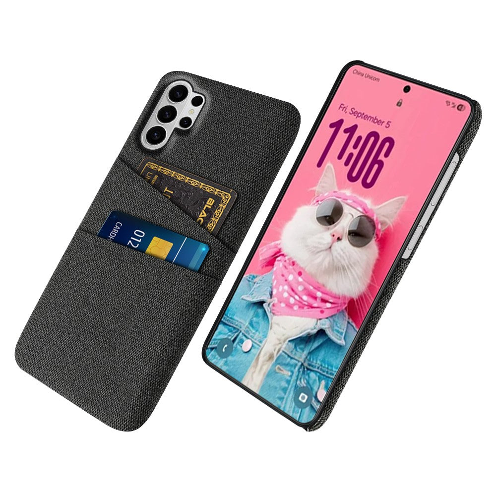 For Samsung Galaxy S26 Ultra Case Cloth + Hard PC Phone Cover with Dual Card Slots