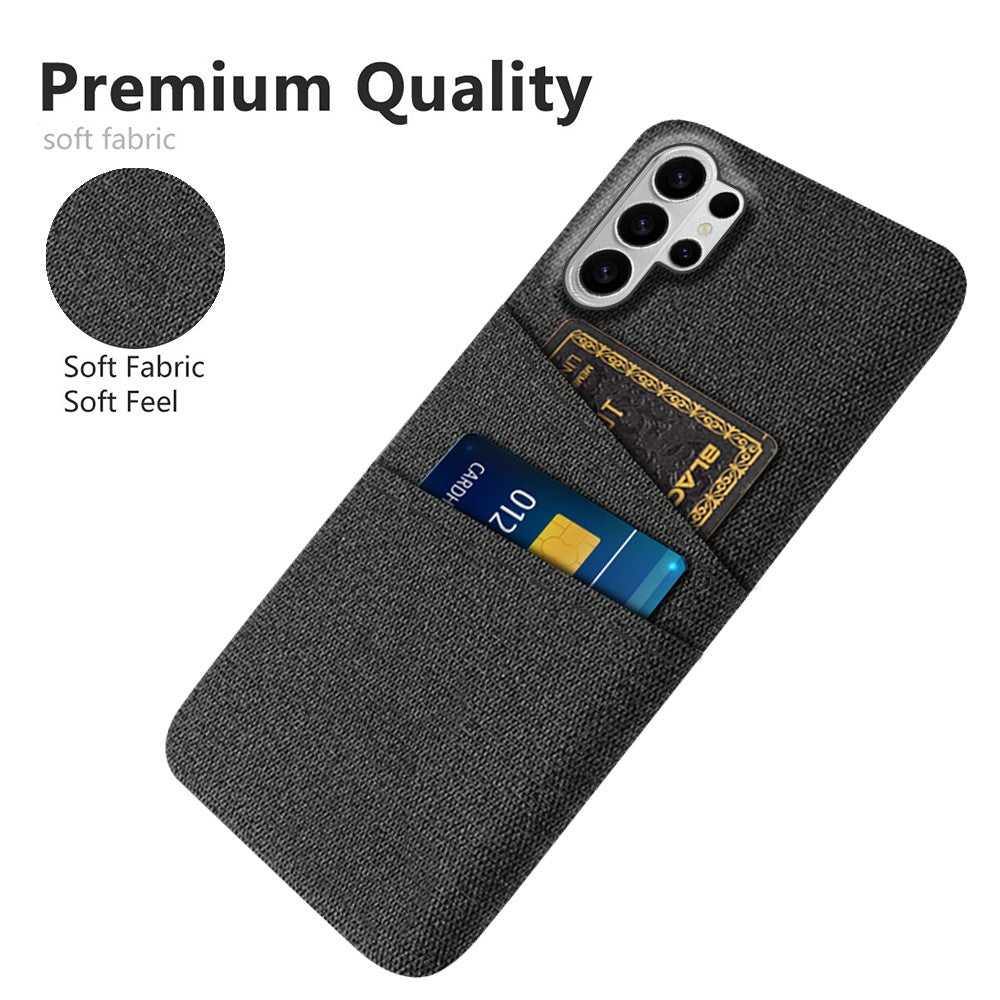 For Samsung Galaxy S26 Ultra Case Cloth + Hard PC Phone Cover with Dual Card Slots