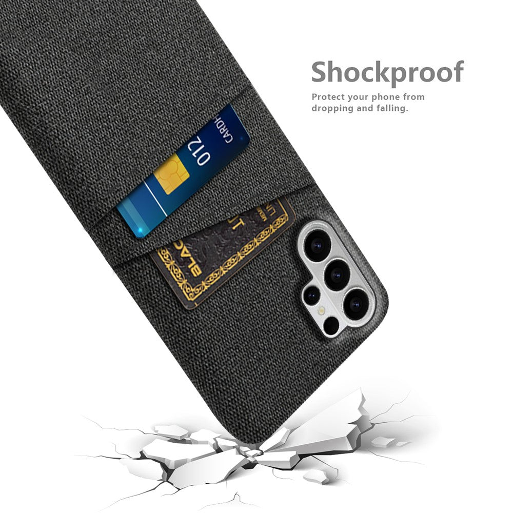 For Samsung Galaxy S26 Ultra Case Cloth + Hard PC Phone Cover with Dual Card Slots
