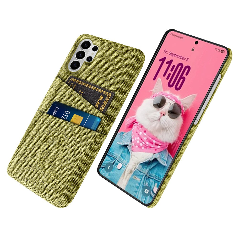 For Samsung Galaxy S26 Ultra Case Cloth + Hard PC Phone Cover with Dual Card Slots