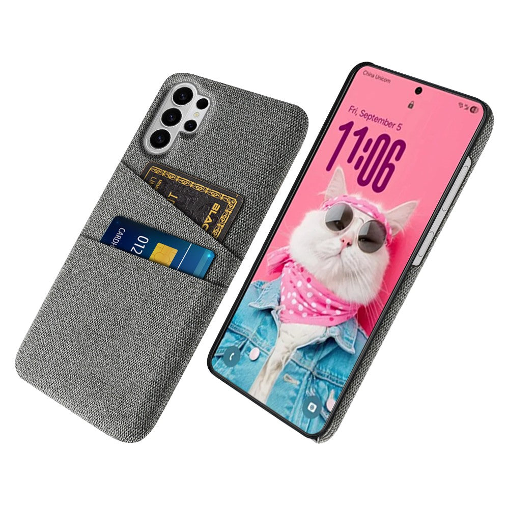 For Samsung Galaxy S26 Ultra Case Cloth + Hard PC Phone Cover with Dual Card Slots