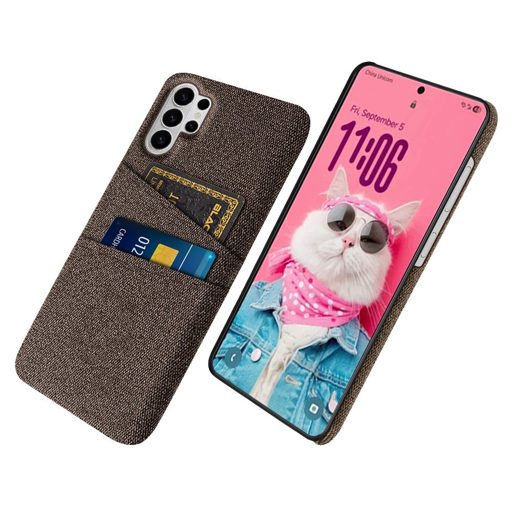 For Samsung Galaxy S26 Ultra Case Cloth + Hard PC Phone Cover with Dual Card Slots
