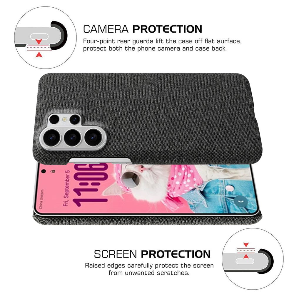For Samsung Galaxy S26 Ultra Phone Case Cloth Texture Anti-Scratch Protective PC Back Cover