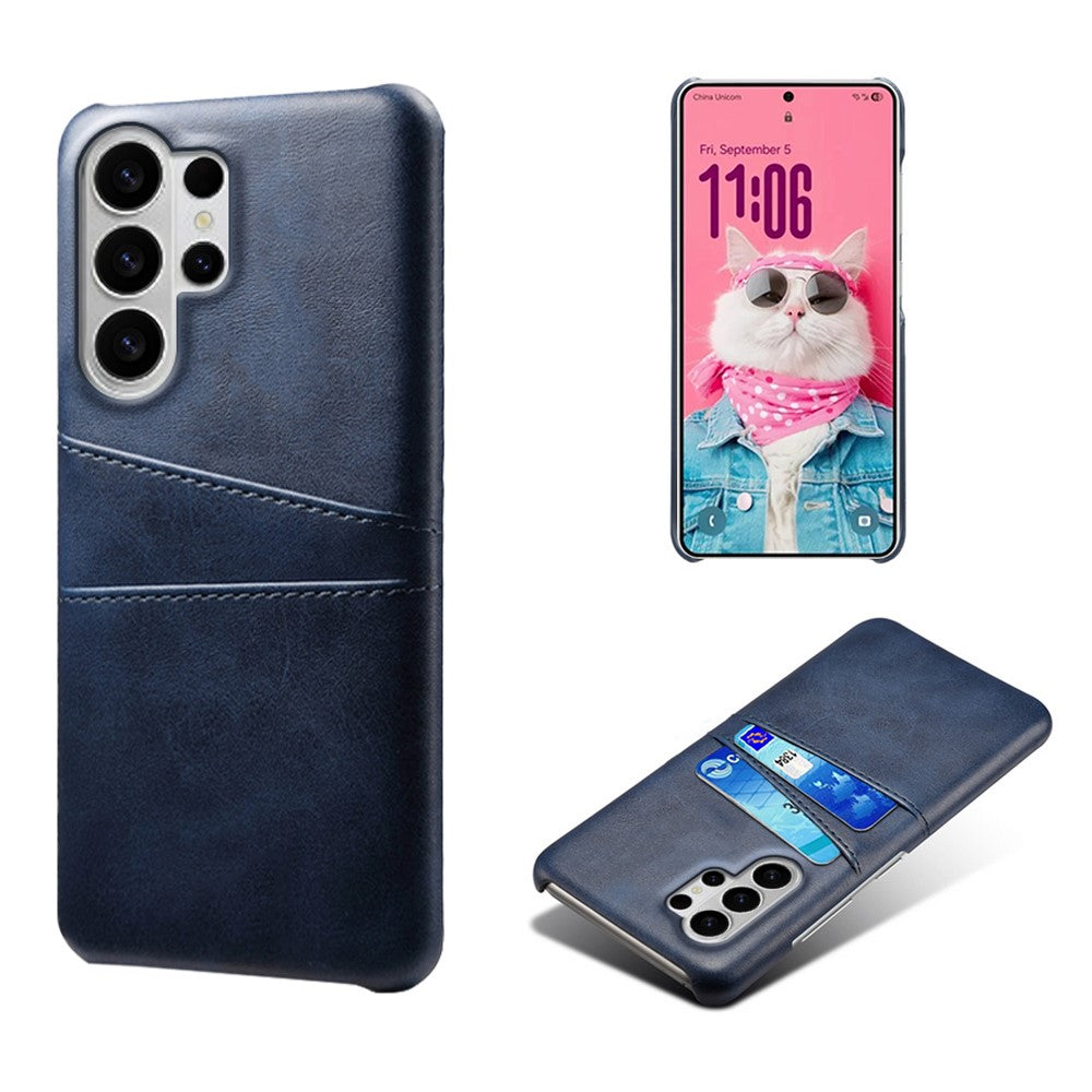 For Samsung Galaxy S26 Ultra Case Dual Card Slots PU Leather + Hard PC Phone Cover