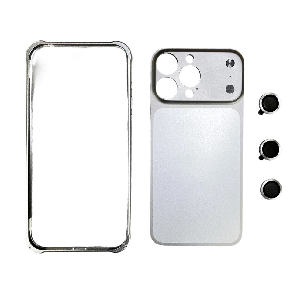 Coque métallique pour iPhone 16 Pro compatible avec l'iPhone 17 Pro et dotée d'une protection pour l'objectif de l'appareil photo