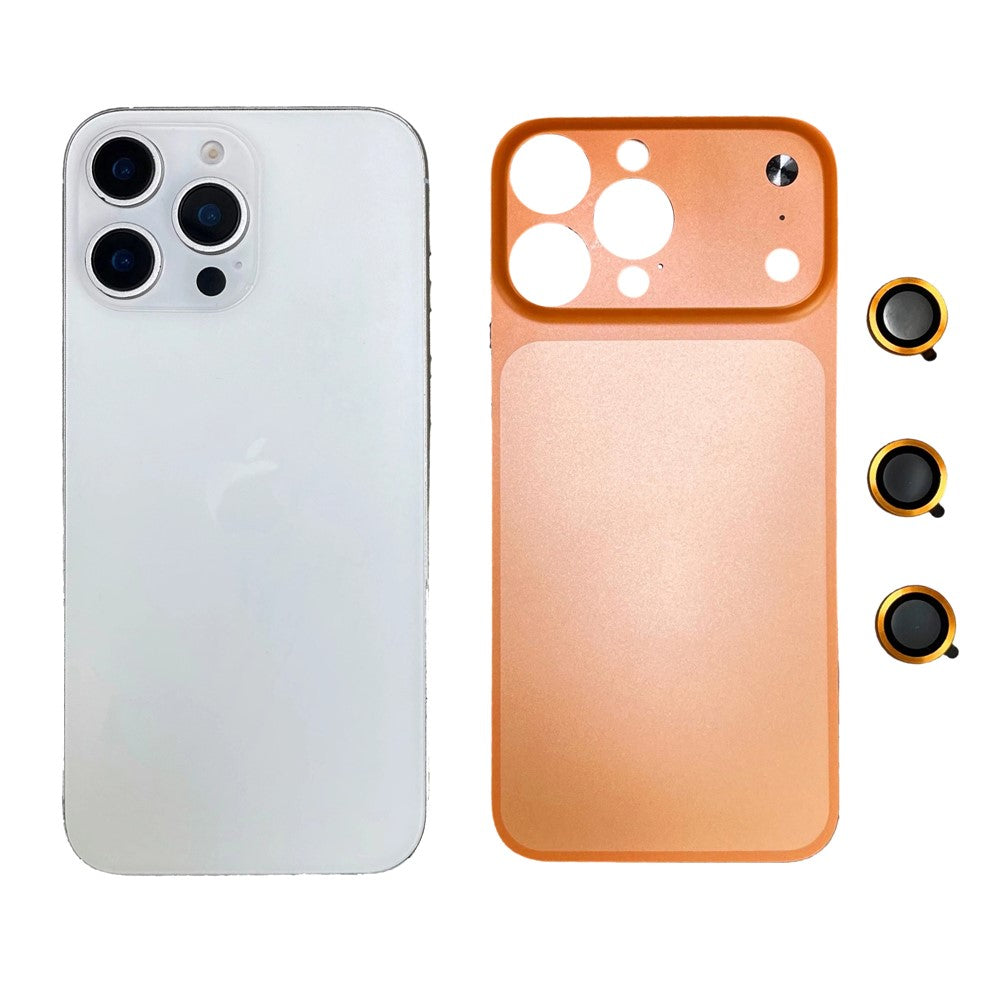 For iPhone 16 Pro Metal Case Transfer to 17 Pro Phone Cover with Camera Lens Protector