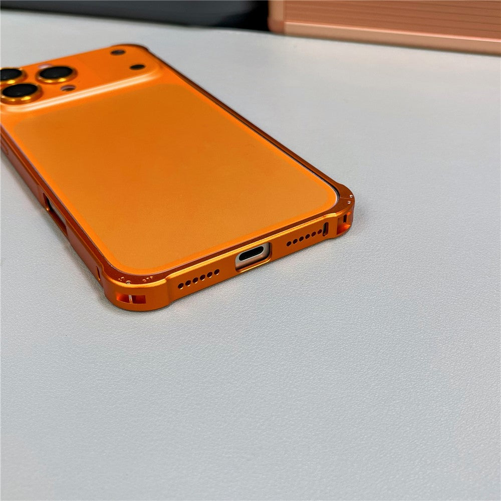 For iPhone 15 Pro Metal Case Transfer to 17 Pro Phone Cover with Camera Lens Protector