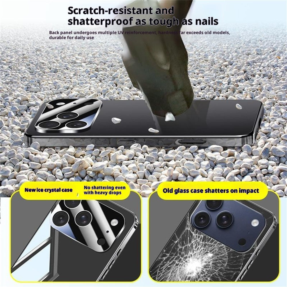 Coque pour iPhone 17 Pro Max, revêtement arrière en polycarbonate électroplaqué avec protection d'objectif pour appareil photo