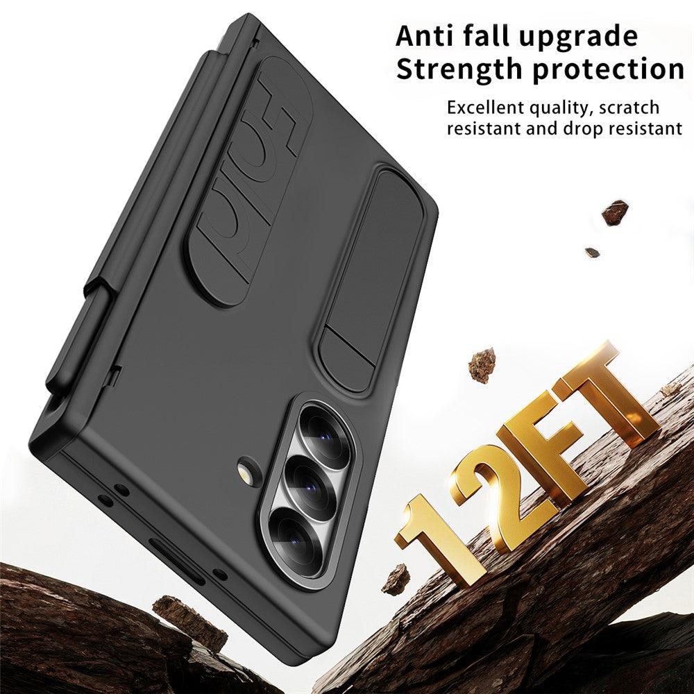 For Samsung Galaxy Z Fold7 5G Case Card Holder Kickstand Wristband PC Phone Cover with Stylus / Pen Slot