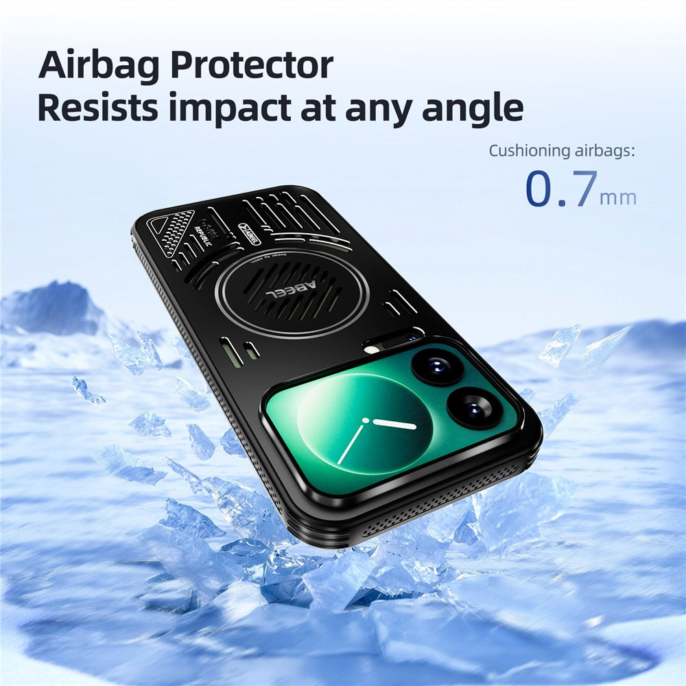ABEEL For Xiaomi 17 Pro Magnetic Cooling Case Compatible with MagSafe TPU + PC + Aluminium Phone Cover