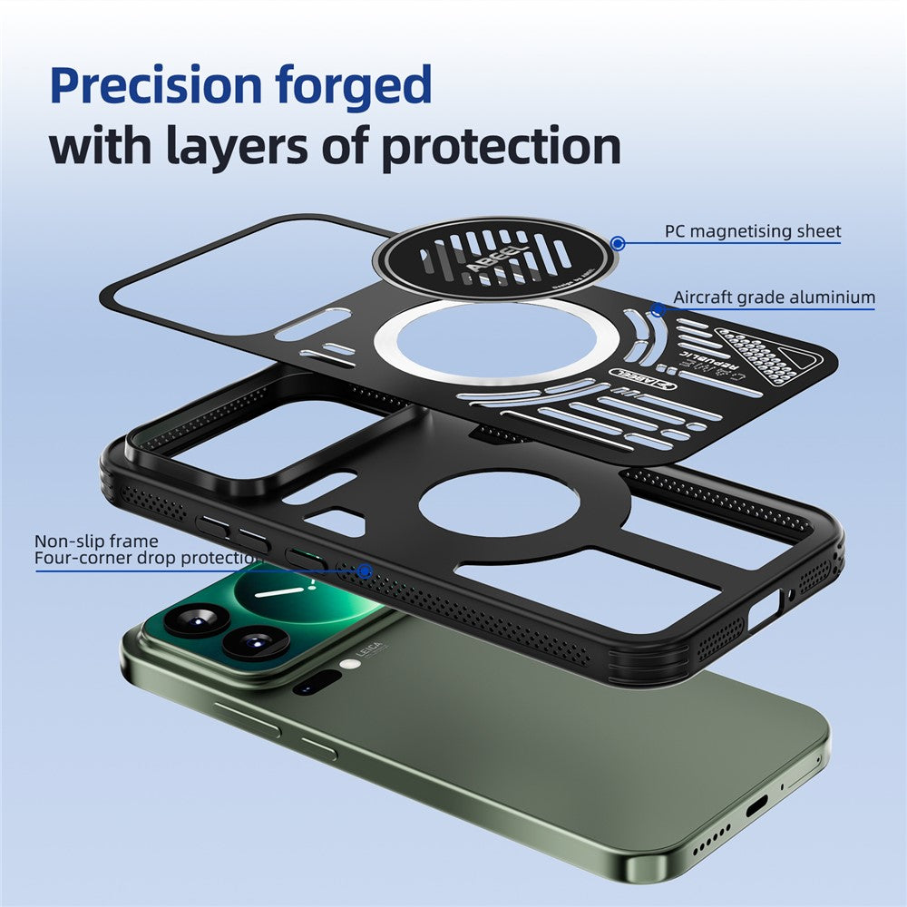 ABEEL For Xiaomi 17 Pro Max Magnetic Cooling Case Compatible with MagSafe TPU + PC + Aluminium Phone Cover
