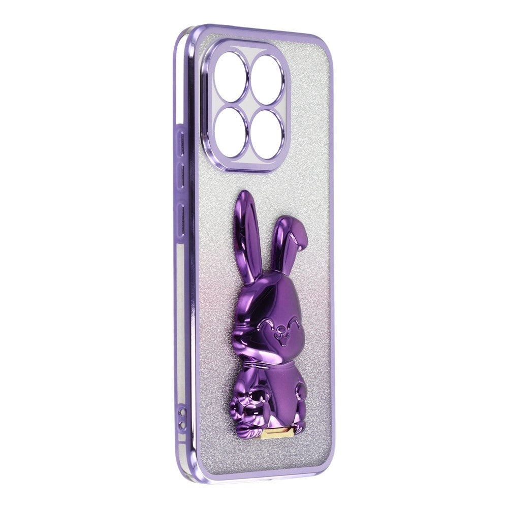 For Xiaomi 15T Case Electroplating Glitter Rabbit PC + TPU Phone Cover with Kickstand