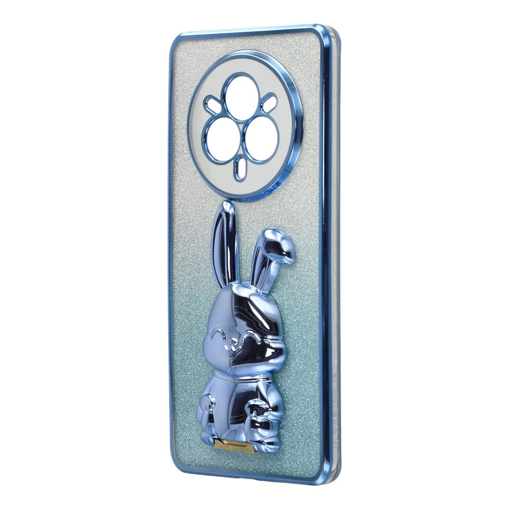 For Realme 14 Pro 5G Case Electroplating Glitter Rabbit PC + TPU Phone Cover with Kickstand