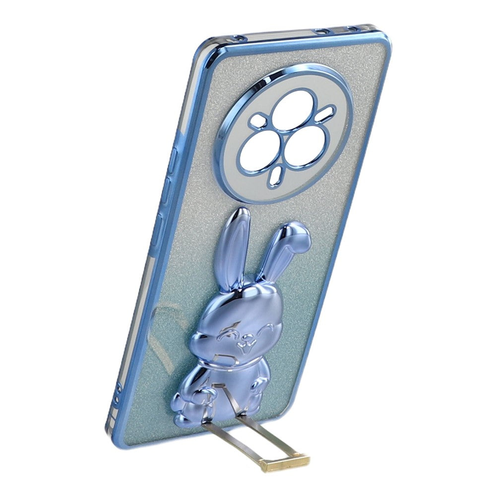 For Realme 14 Pro 5G Case Electroplating Glitter Rabbit PC + TPU Phone Cover with Kickstand