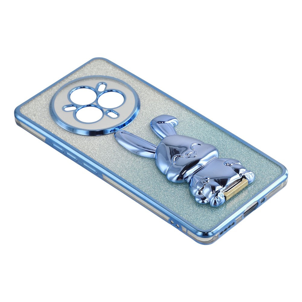 For Realme 14 Pro 5G Case Electroplating Glitter Rabbit PC + TPU Phone Cover with Kickstand